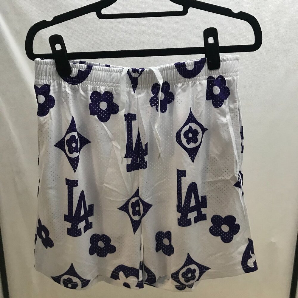 SLX LA Dodgers Mesh Shorts- White and Purple Large NWOT
